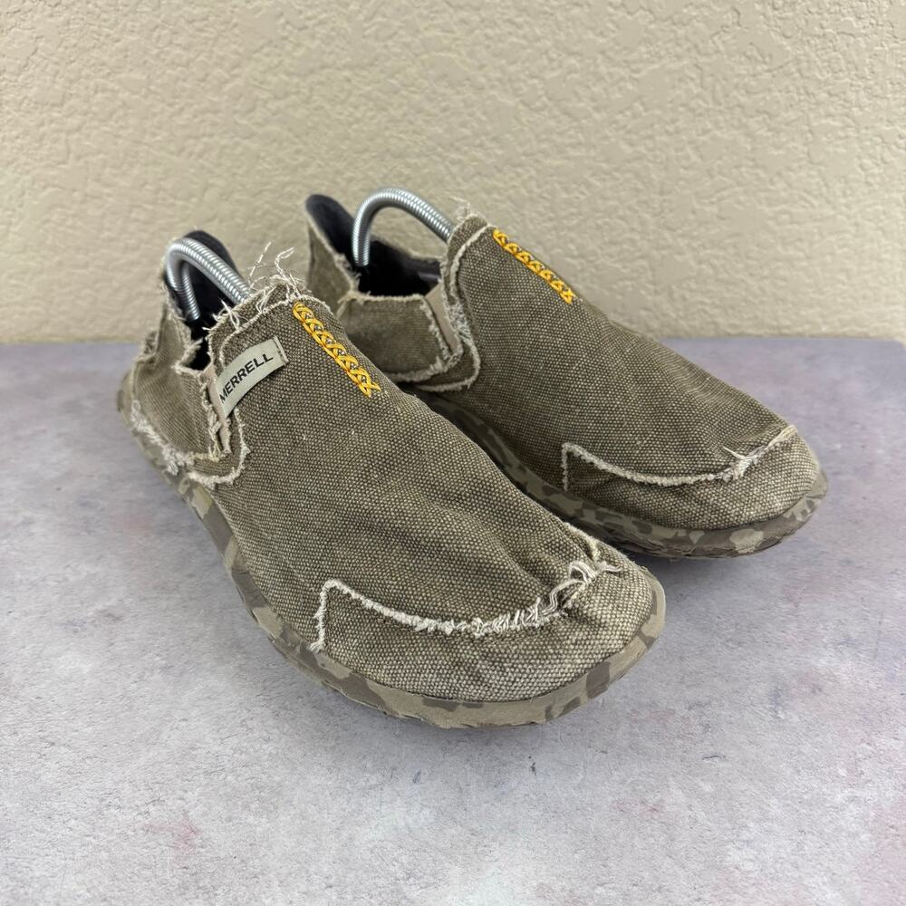 Merrell Shoes Mens 12 Charley Canvas Slip On Loafer Casual Slippers
